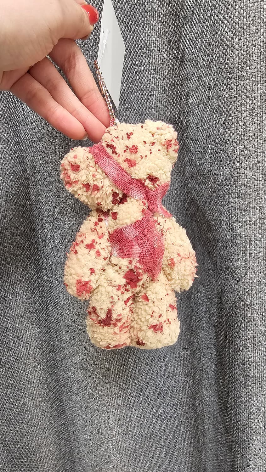 일본 피묻은 곰인형 키링 (진베이지) 상품이미지2