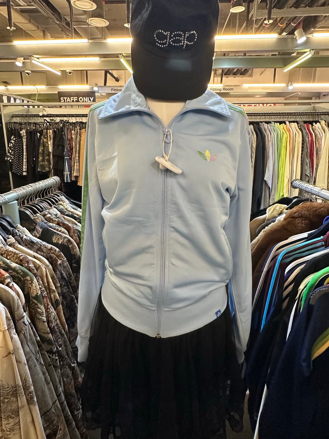 ADIDAS 아디다스 베이비블루 레인보우 삼선져지💯 상품이미지6