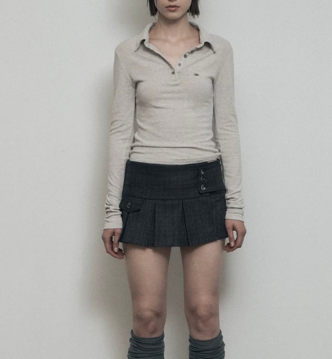 보헤미안서울 체크스커트 3 딥그레이 (택O) 상품이미지1