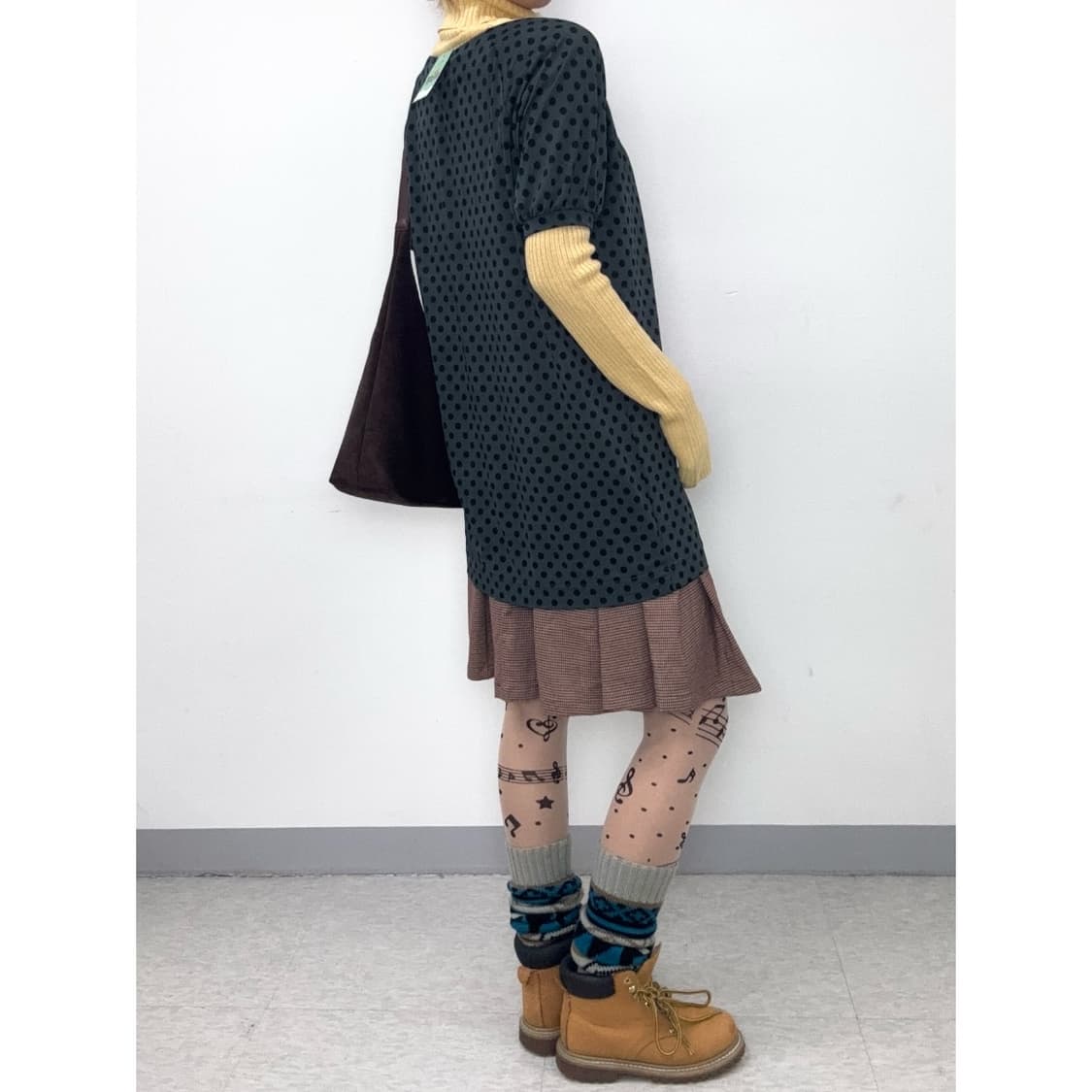 빈티지 도트 원피스 상품이미지4