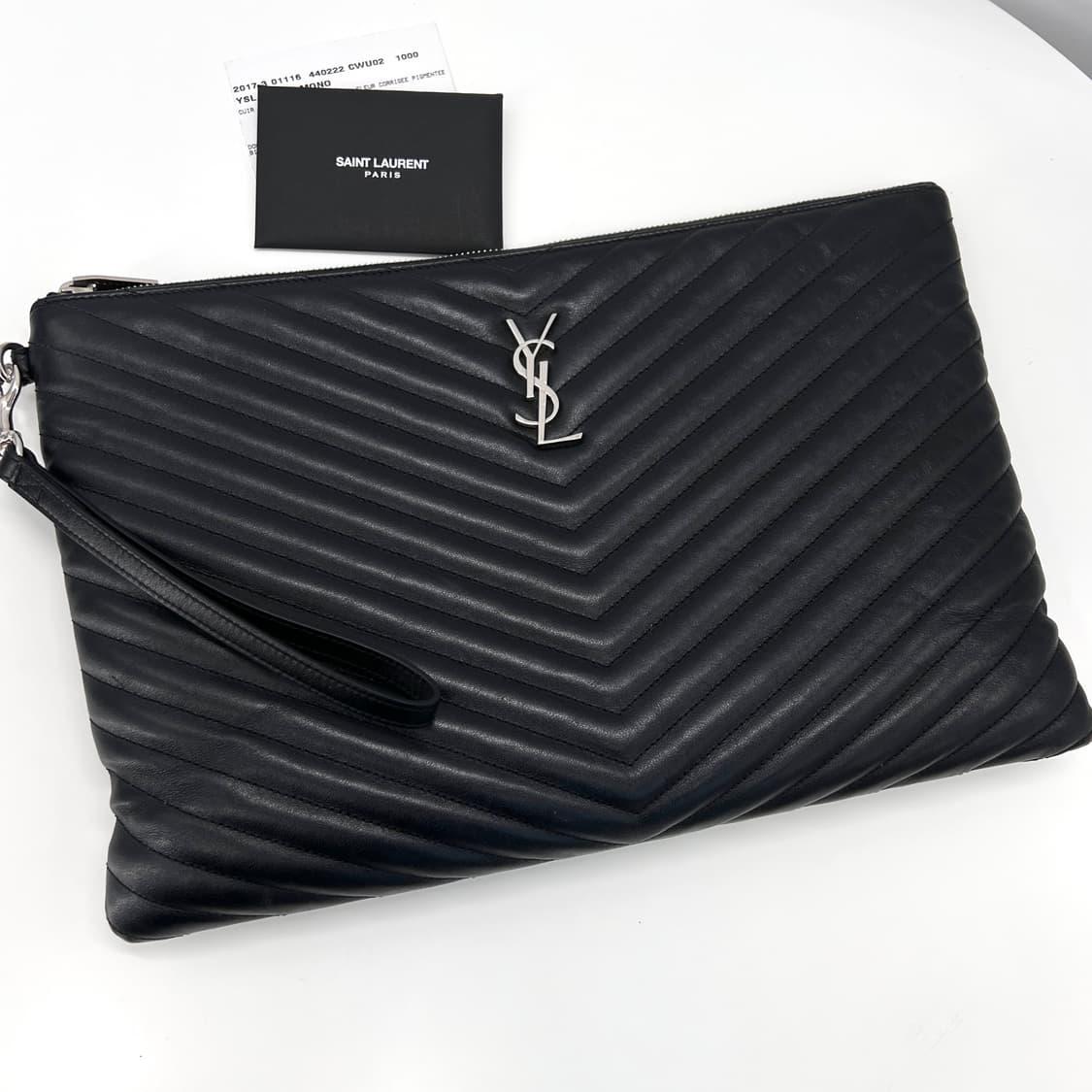 생로랑 마틀라세 여성 클러치백 블랙 라지 (440222) 상품이미지4