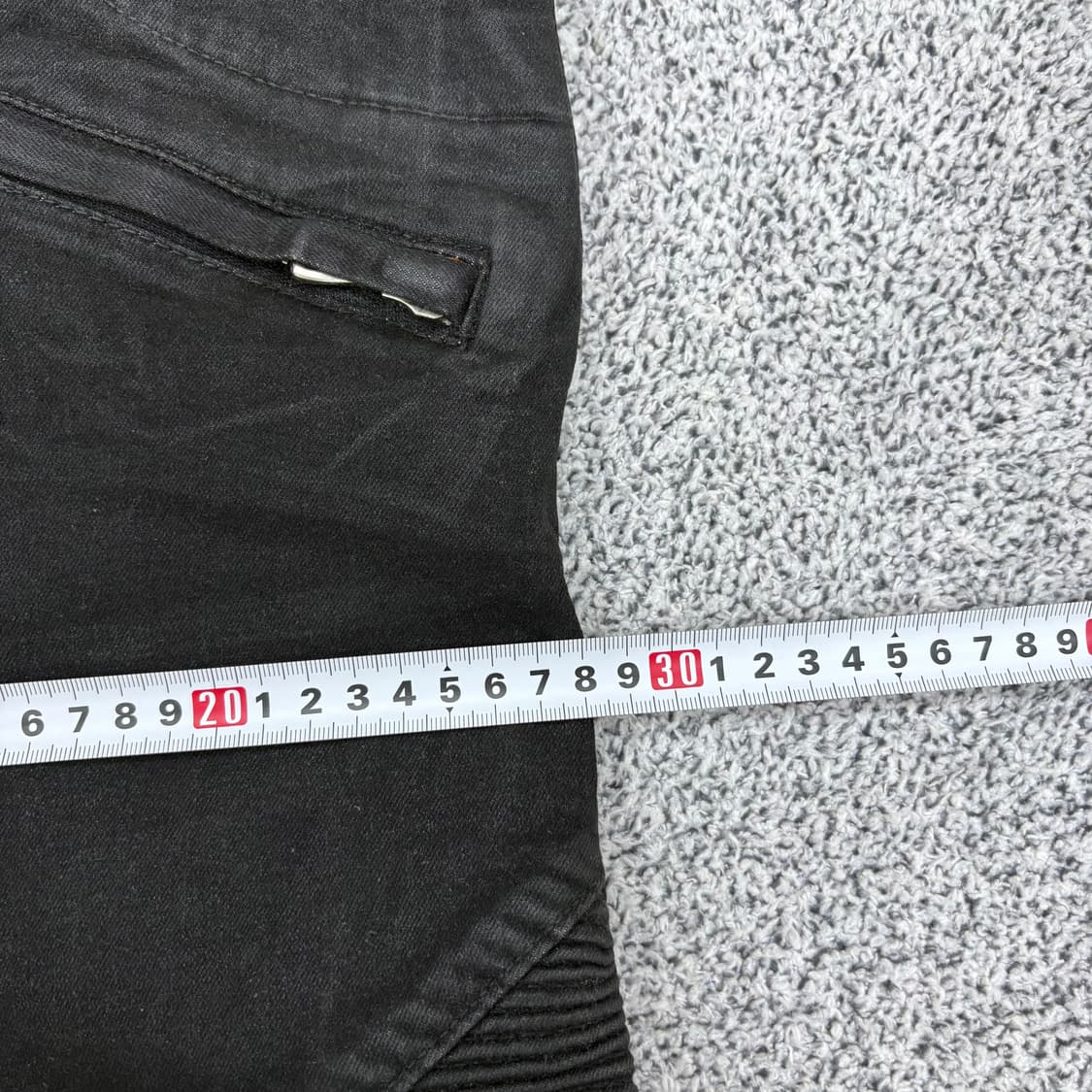 발망 바이커 블랙 진 팬츠 흑청 바지 0312J 상품이미지8