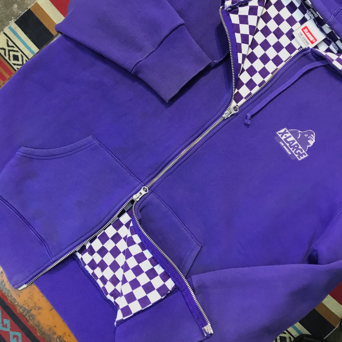 XLARGE 엑스라지 퍼플 헤비코튼 투웨이 집업 후디 남성 105 사이즈 상품이미지4