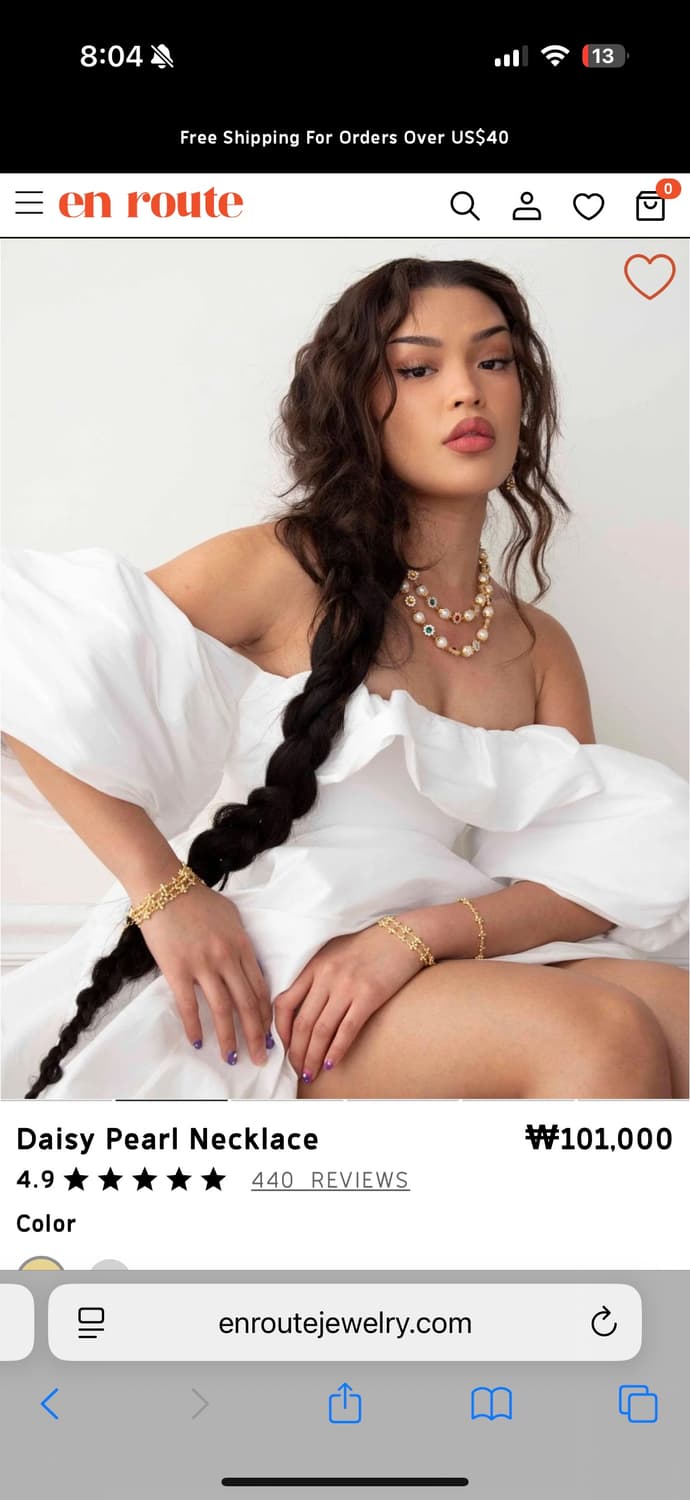 En route 앙루트 목걸이 Daisy Pearl Necklace 상품이미지2