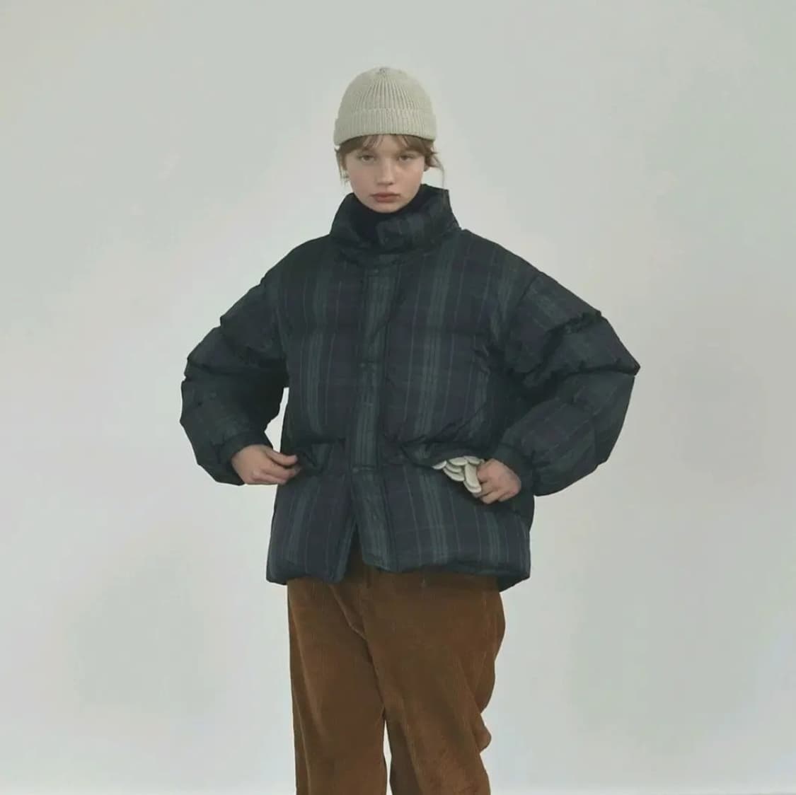 토마스모어 미쉐린 패딩 체크패턴 S 상품이미지1