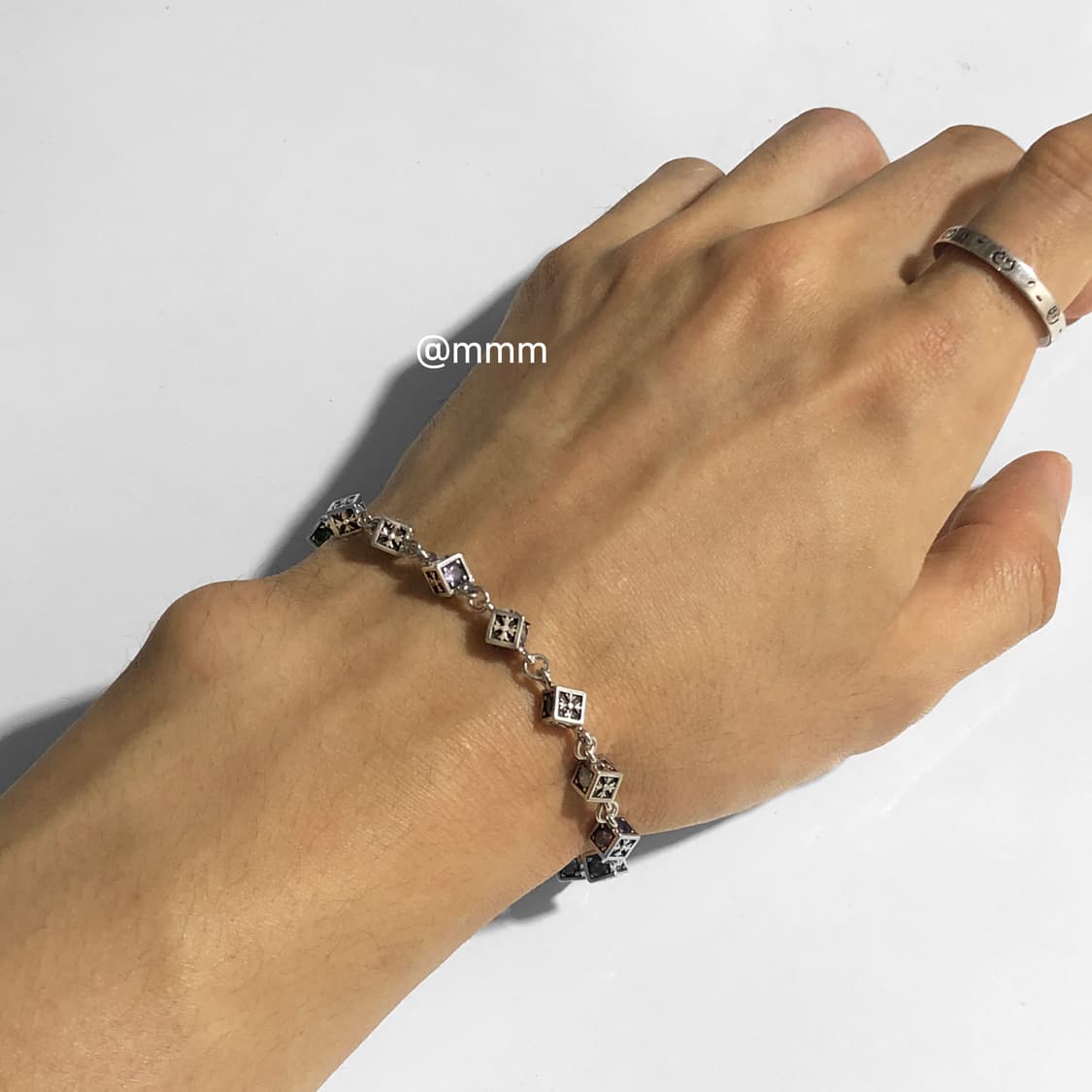 (Unisex) 큐빅 스톤 체인팔찌 상품이미지3