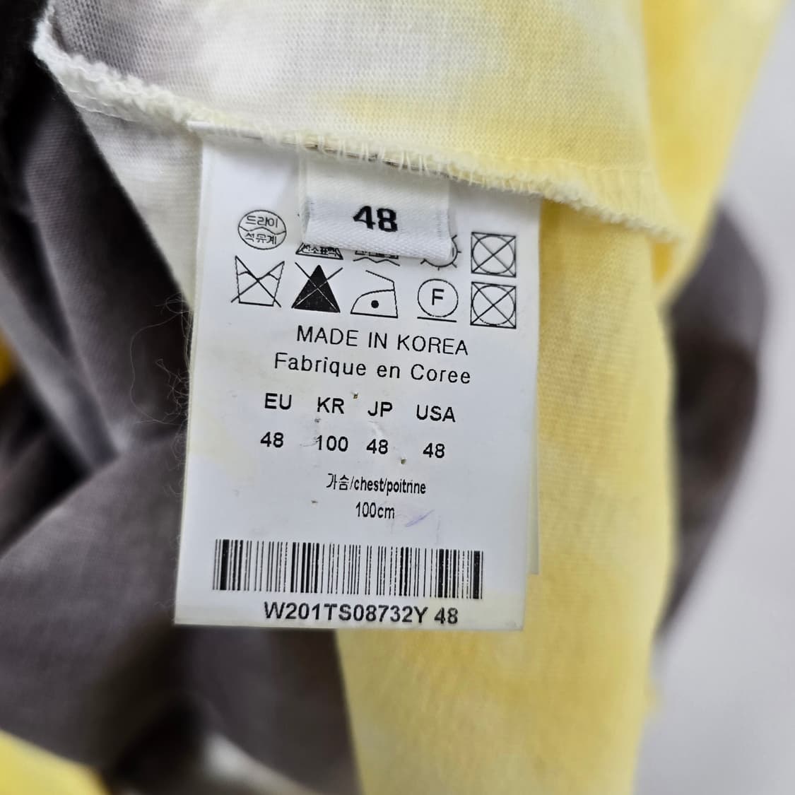 우영미 타이다이 백로고 반팔 티셔츠 48사이즈 판매 상품이미지4