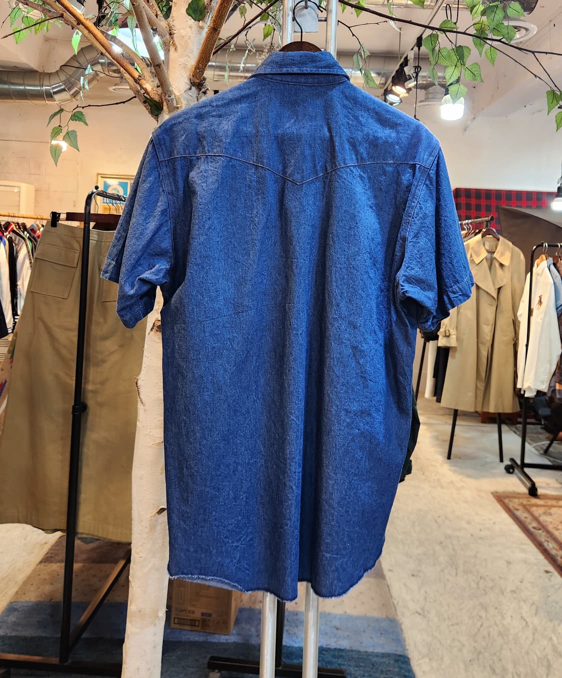 80-90s 랭글러 데님 카라 빈티지 반팔 셔츠 상품이미지8