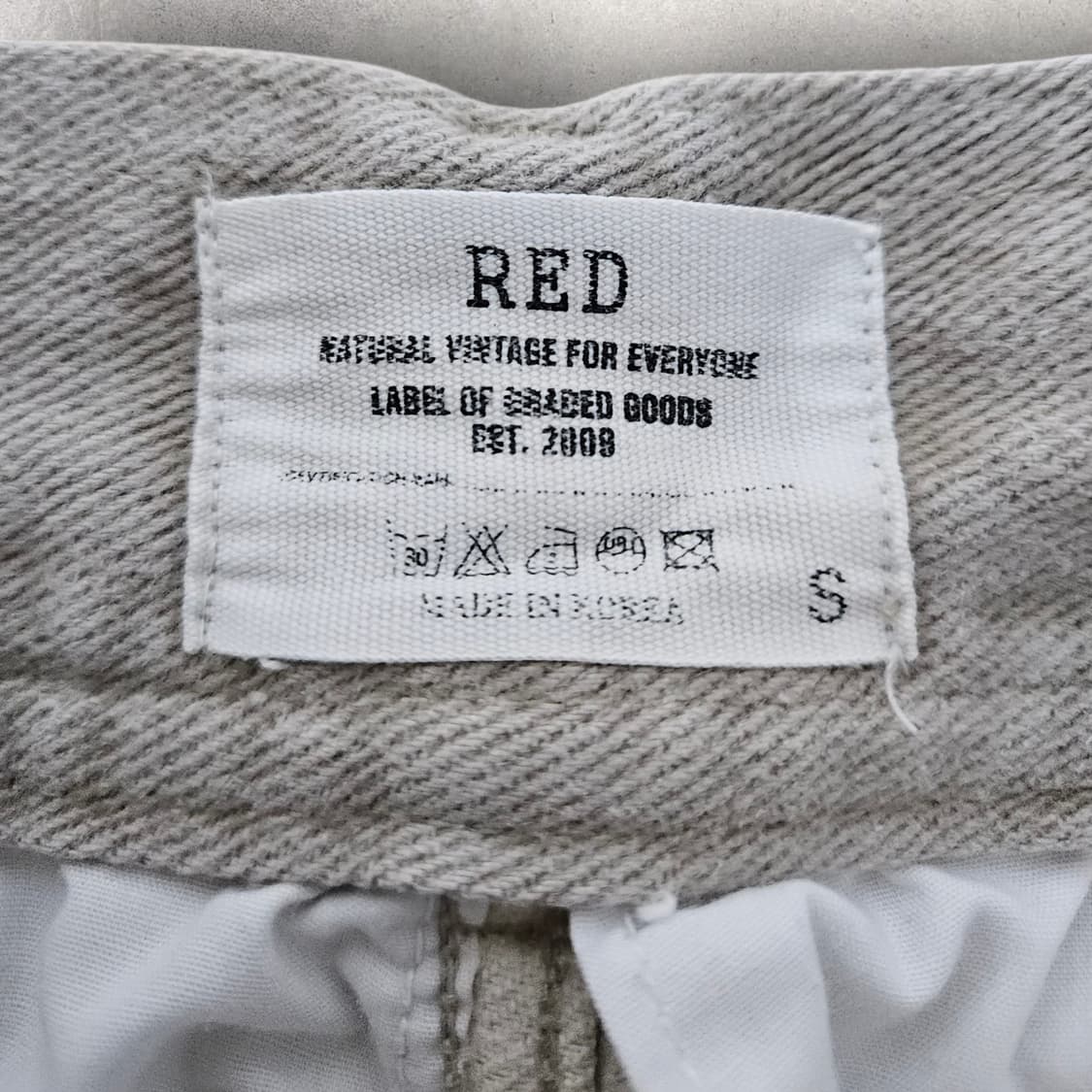 RED 와이드핏 빈티지 데님팬츠 (S) 상품이미지7