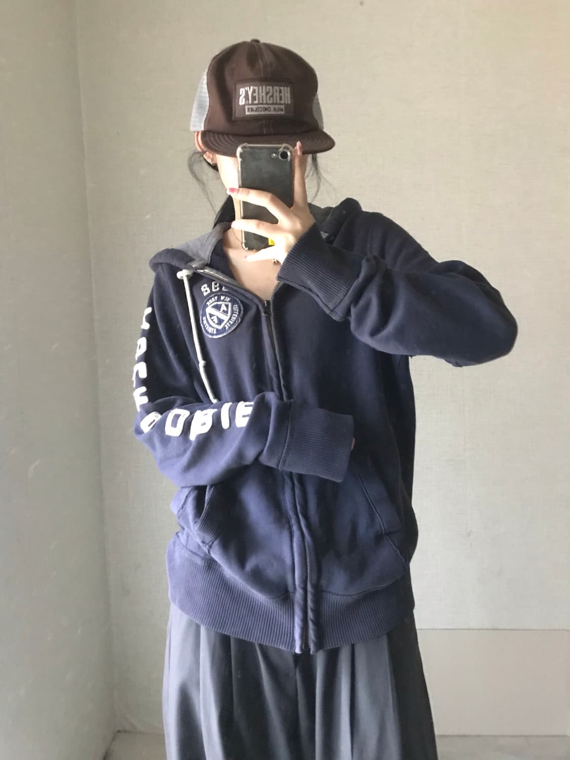 아베크롬비 네이비 스티치 후드집업 상품이미지1