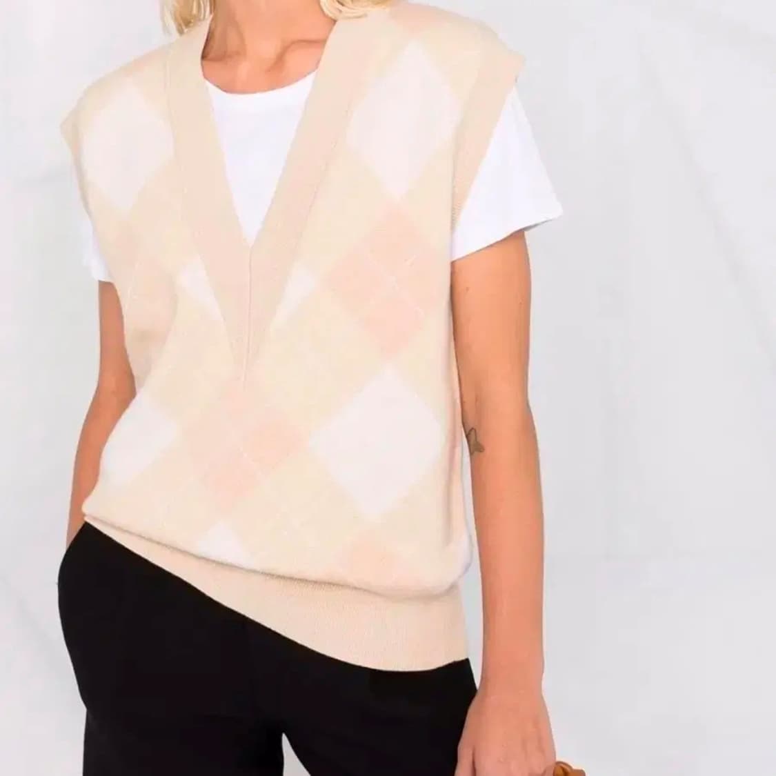  산드로 캐시미어 울 니트 브이넥 조끼 여성 오버핏 1 L 까지 사랑봉봉 상품이미지1