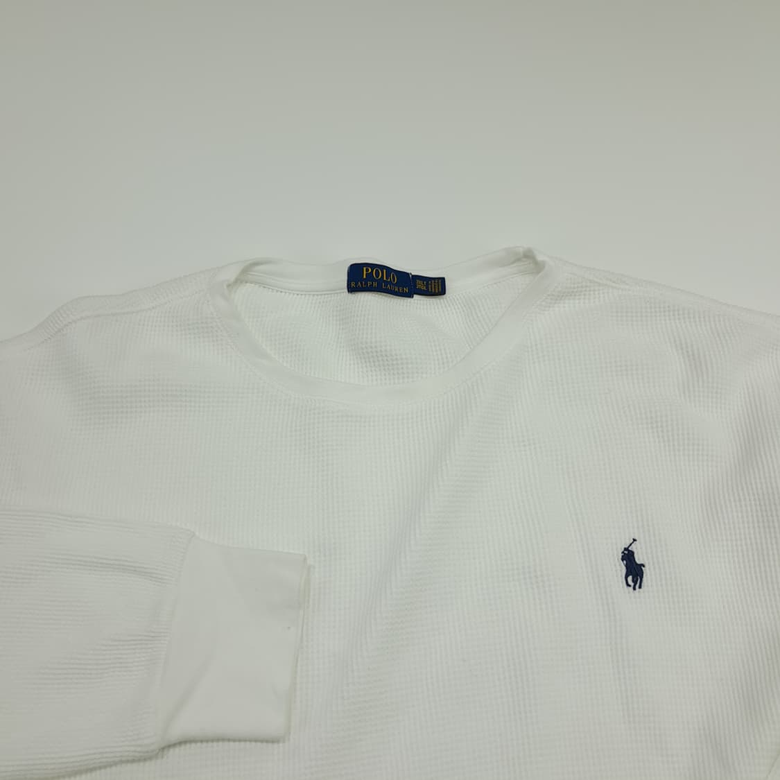 CN738 3XLT 폴로 랄프로렌 화이트 와플 니트 긴팔 티셔츠 상품이미지3