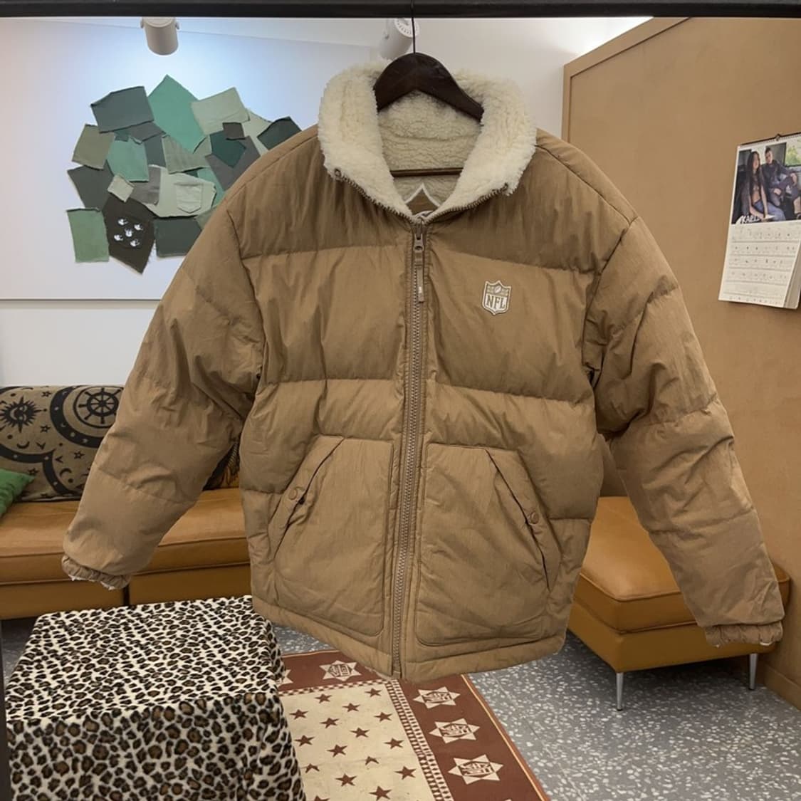 NFL 파일론 유니크 캐주얼 폭닥 리버시블 후리스 패딩 M C09346 상품이미지6