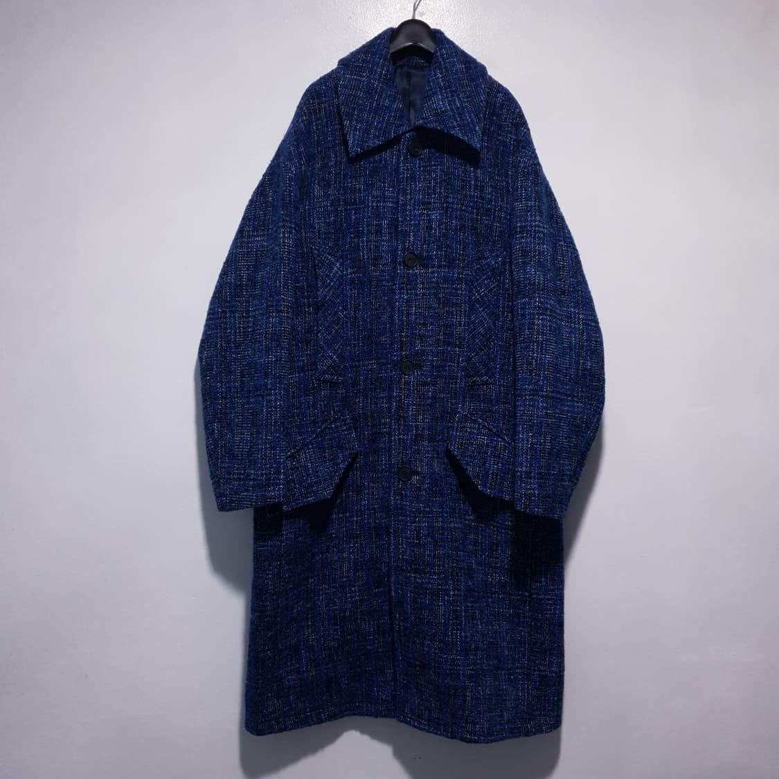 에잇세컨즈 X 지드래곤 GD 오버사이즈 체크 맥 코트 자켓 블루 실측 M 상품이미지3