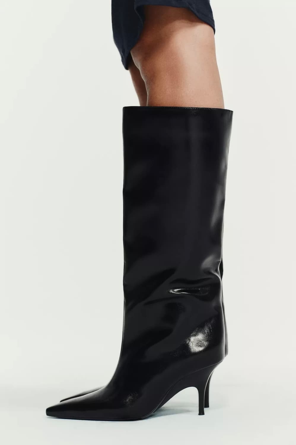 (새상품) ZARA 포인티드 토 키튼 힐 롱 부츠 상품이미지2