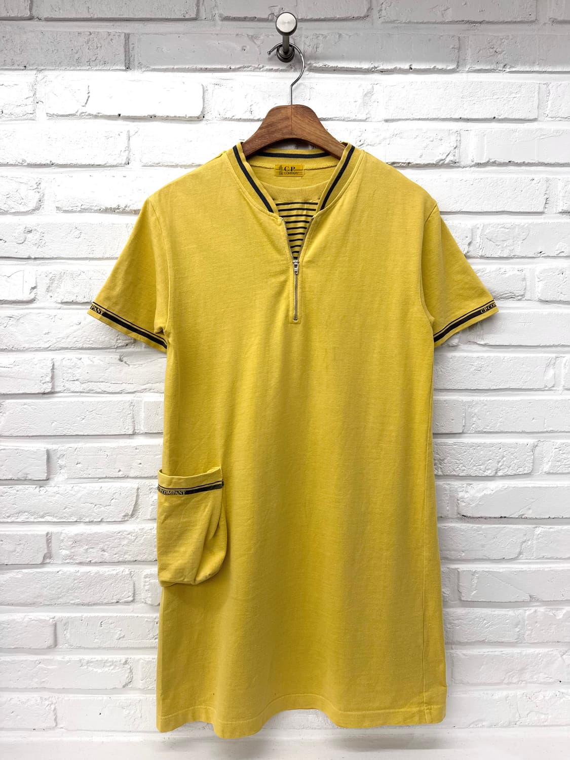 CP company 옐로우 스트라이프 레이어드 반팔티 상품이미지3