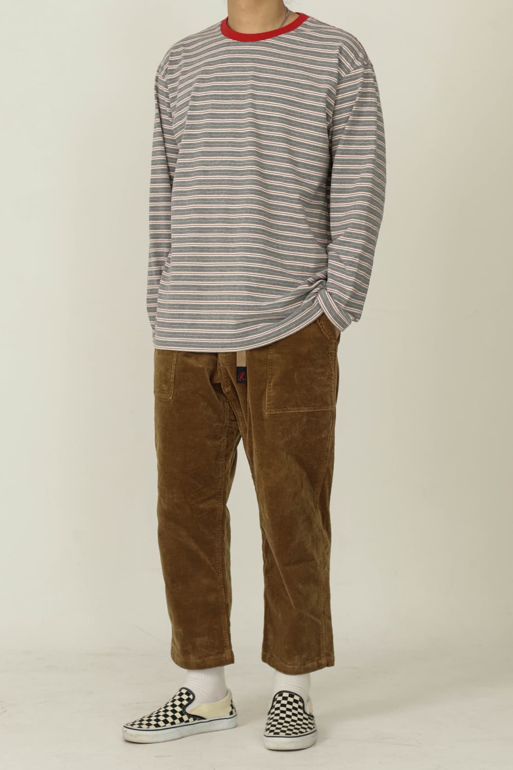 그라미치 코듀로이 루즈 테이퍼드 팬츠 L 상품이미지3
