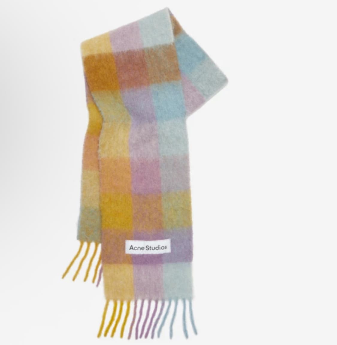 아크네스튜디오 울 모헤어 체크 목도리 스카프 바이올렛 옐로우 블루 상품이미지1