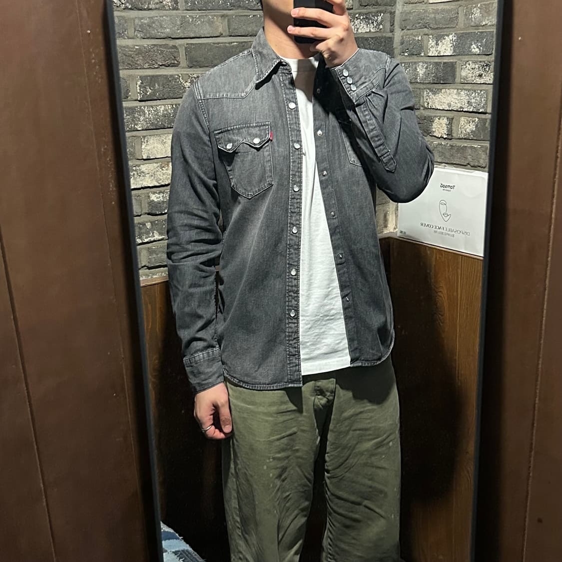 M) 리바이스 스탠다드 투포켓 웨스턴 흑청 데님 셔츠 상품이미지8