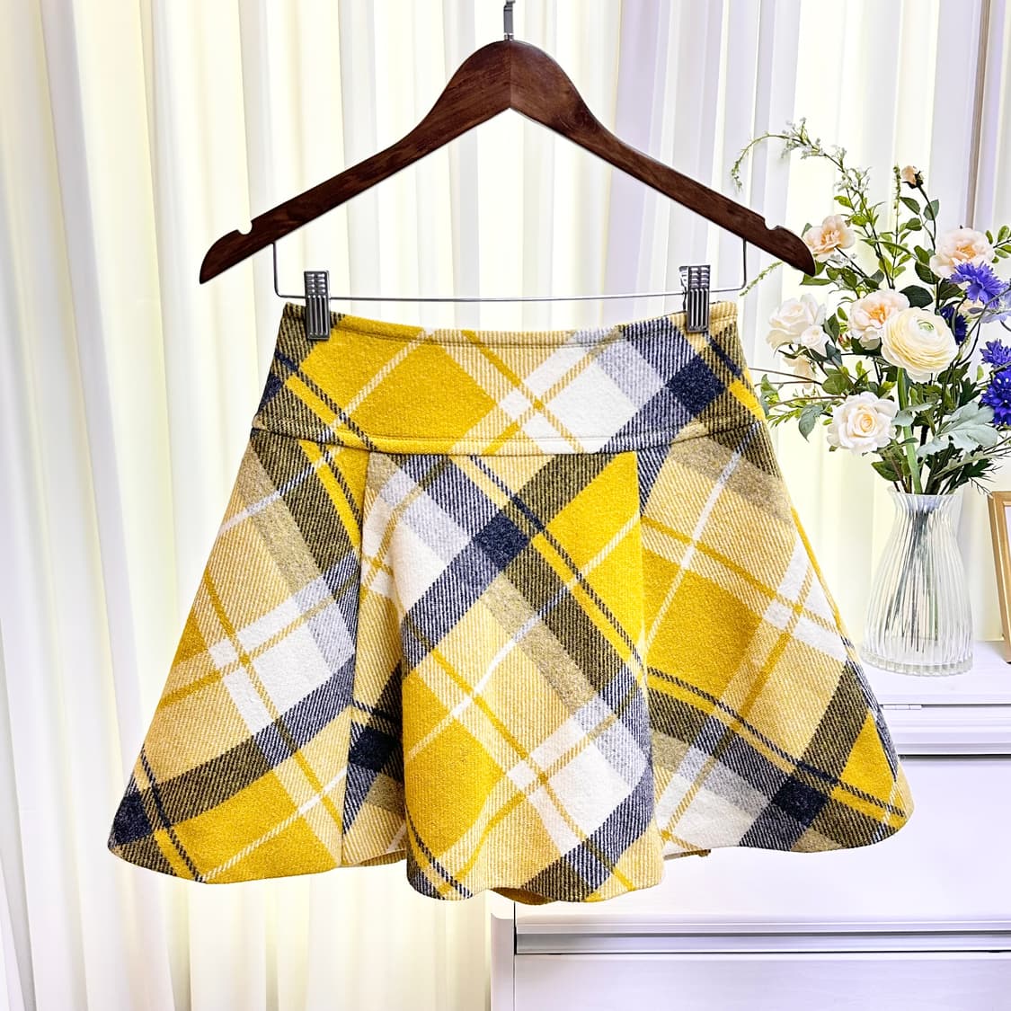 버버리 블루라벨 울 체크 스커트 상품이미지1