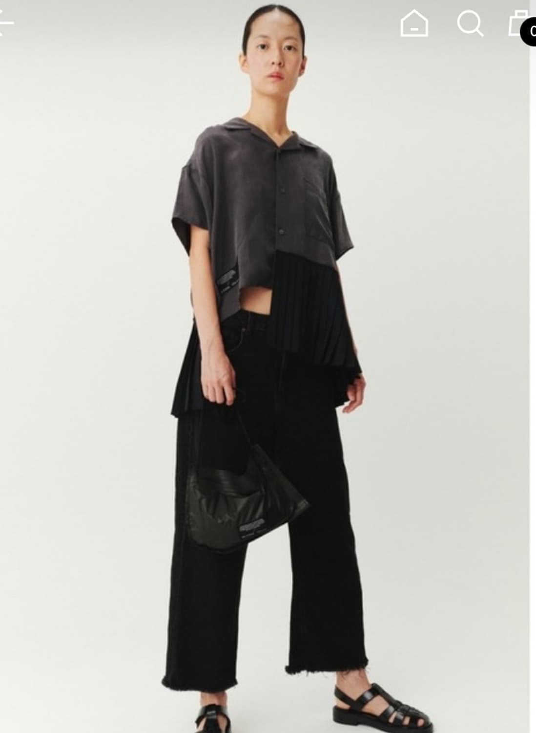 래코드 오픈 카라 플리츠 셔츠 22SS  상품이미지3