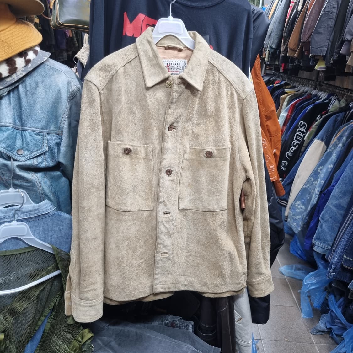 하이 스탠다드 빈티지 스웨이드 셔츠 자켓 베이지 상품이미지1