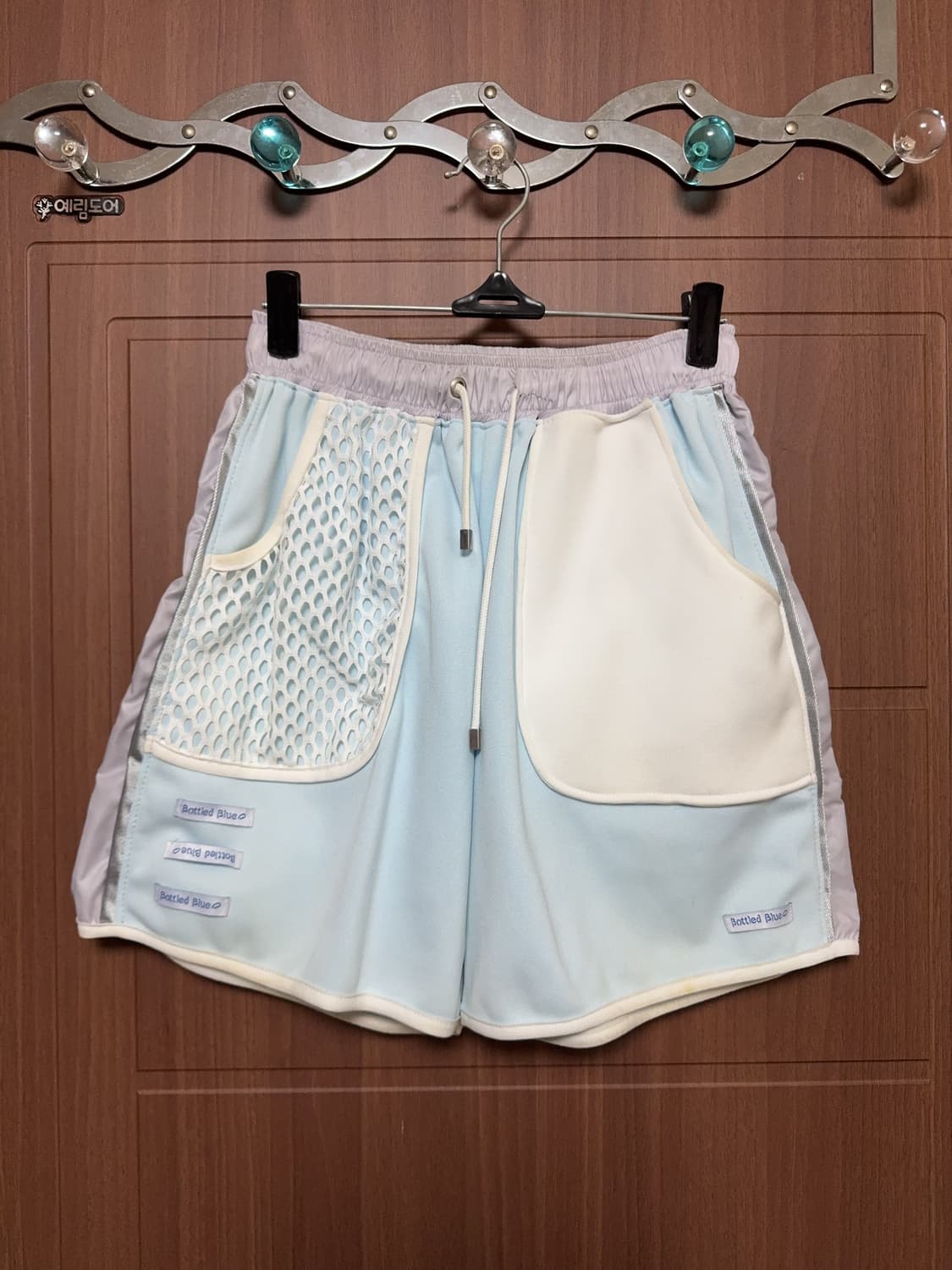 Bottled Blue 핸드메이드 서브컬쳐 아노깔 반바지 팬츠 스카이블루 상품이미지1
