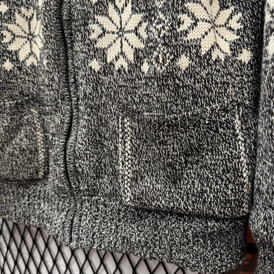 JPN VINTAGE 빈티지 사슴 코위찬 니트 후드 집업 자켓 그레이 상품이미지8