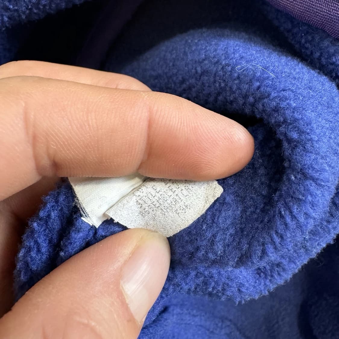 90s 파타고니아 신칠라 스냅-T 플리스 로얄블루/버건디 자메이카 메이드 상품이미지4