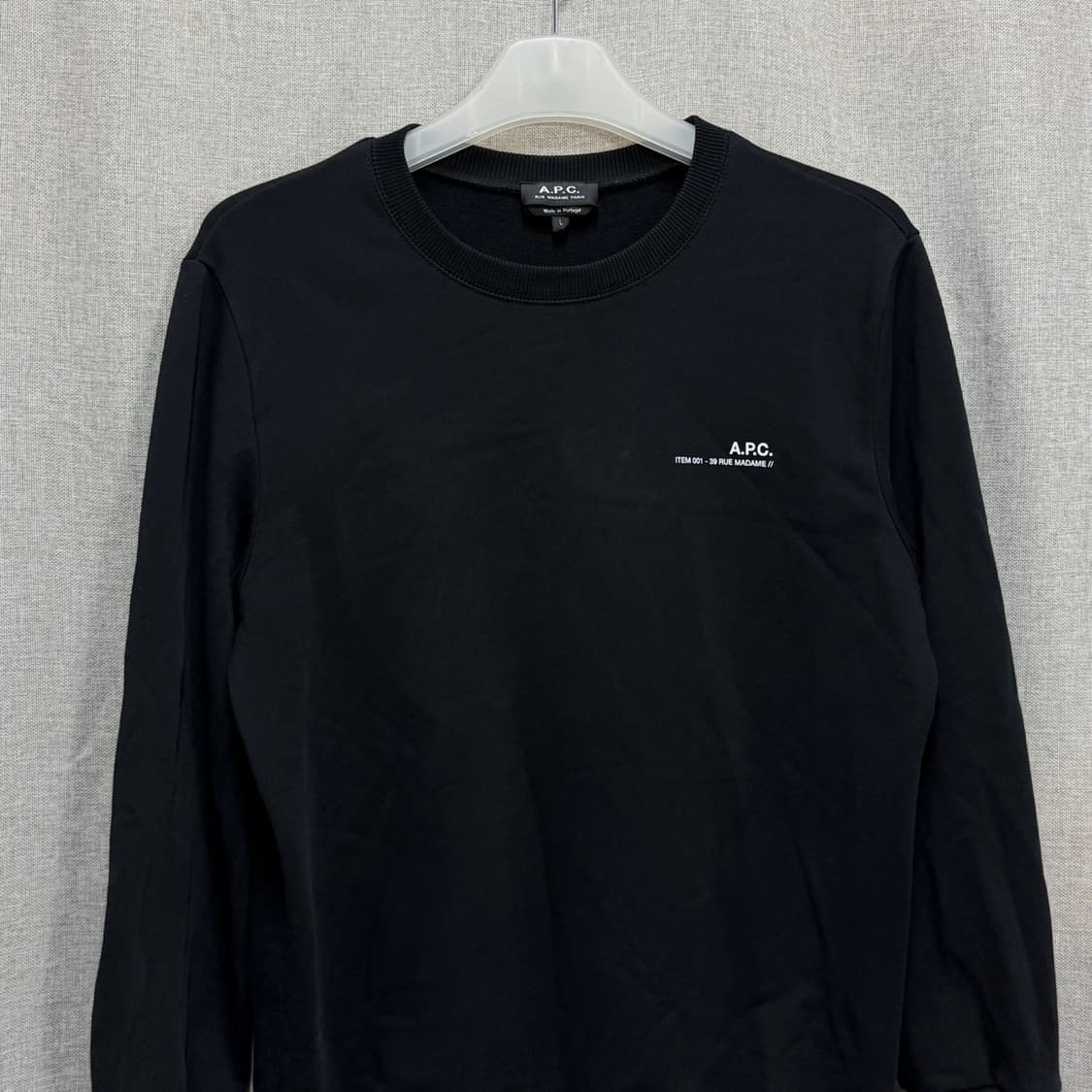 [해외L] A.P.C. 아페쎄 블랙 맨투맨 긴팔 티셔츠 상품이미지3