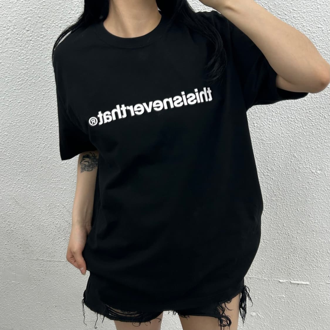 디스이즈네버댓 로고 블랙 반팔 M 상품이미지1