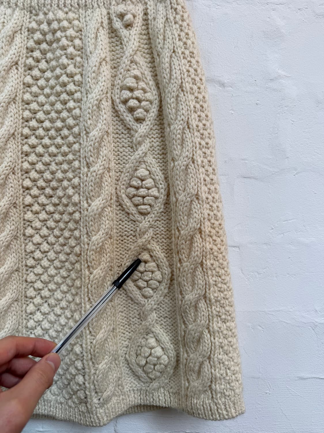 Sweets Cabin 아이보리 울 케이블 니트 스커트 치마 상품이미지8