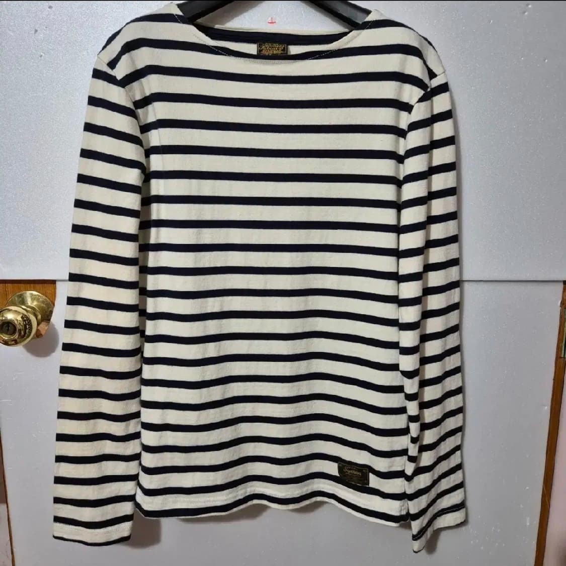 s급 면100% 보더넥 스트라이프 긴팔 남녀공용 예쁨~ ㅊ 상품이미지1