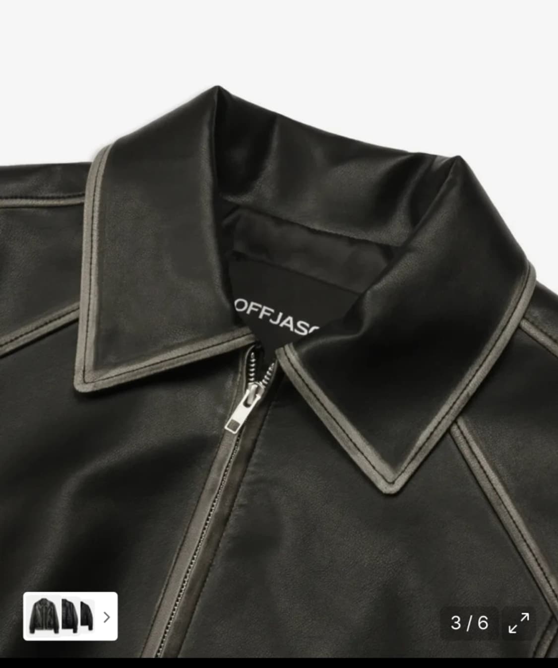 도프제이슨 오버핏 워싱레더 패널드 블루종 상품이미지5