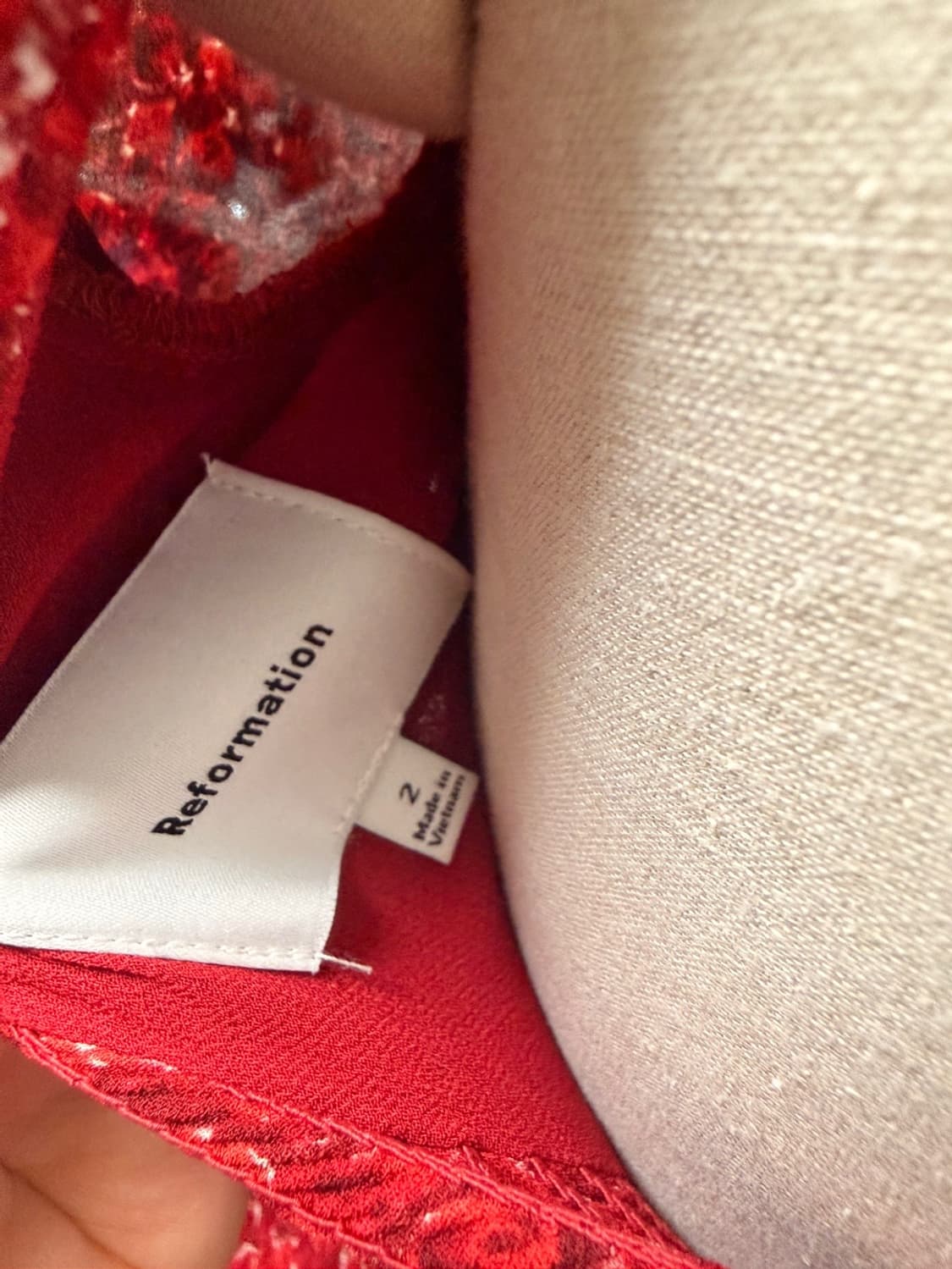 리포메이션 remi 레미 레드 미니 드레스 플로럴 긴팔원피스 상품이미지10