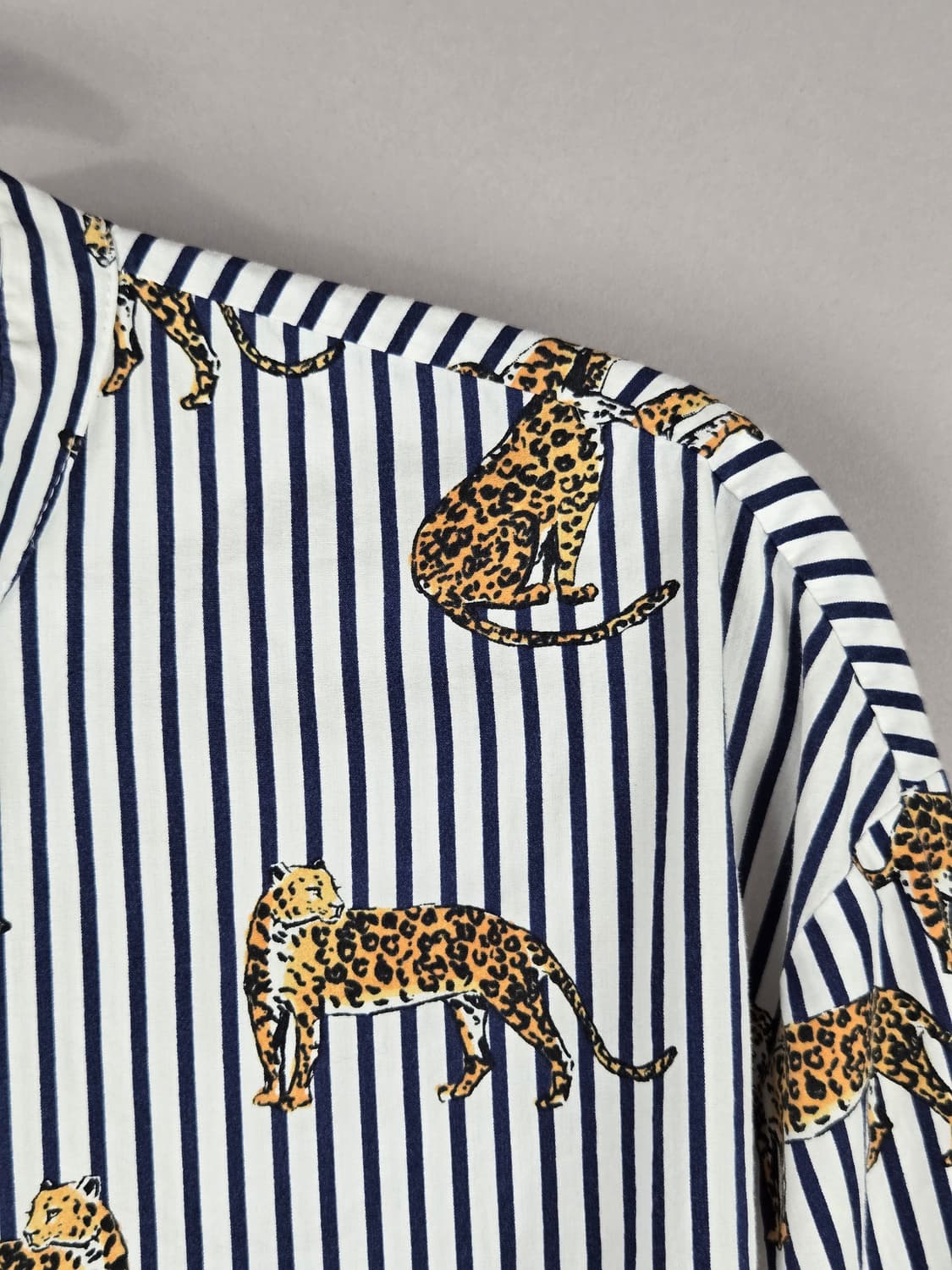 [무료배송]자라 L 여성 스판 차이나카라 표범 레오파드 스트라이프 셔츠 상품이미지3