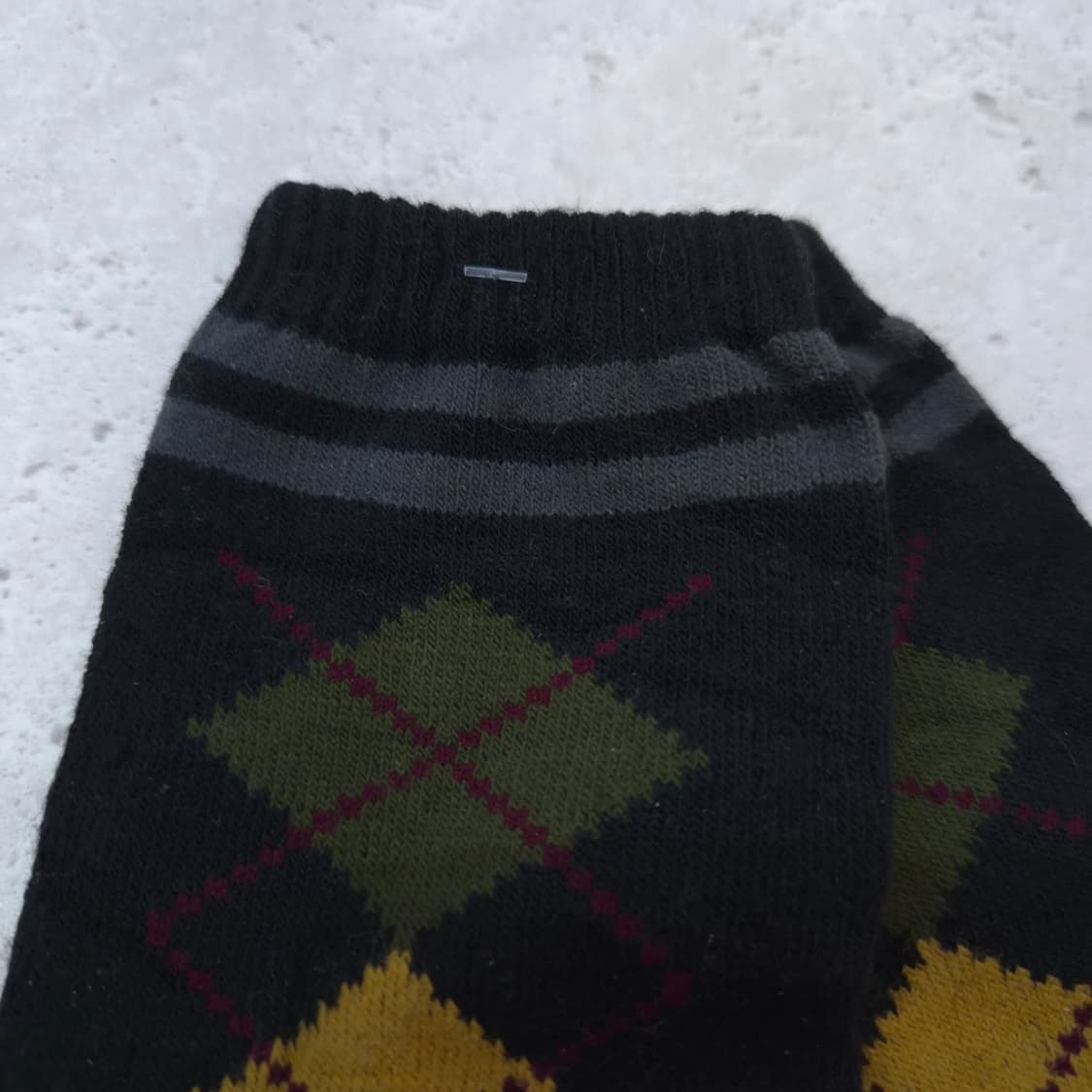 블랙 아가일체크 니하이삭스 상품이미지2