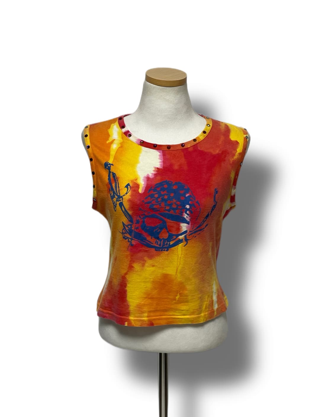 돌체앤가바나 타이다이 스컬 슬리브리스 탑 상품이미지4