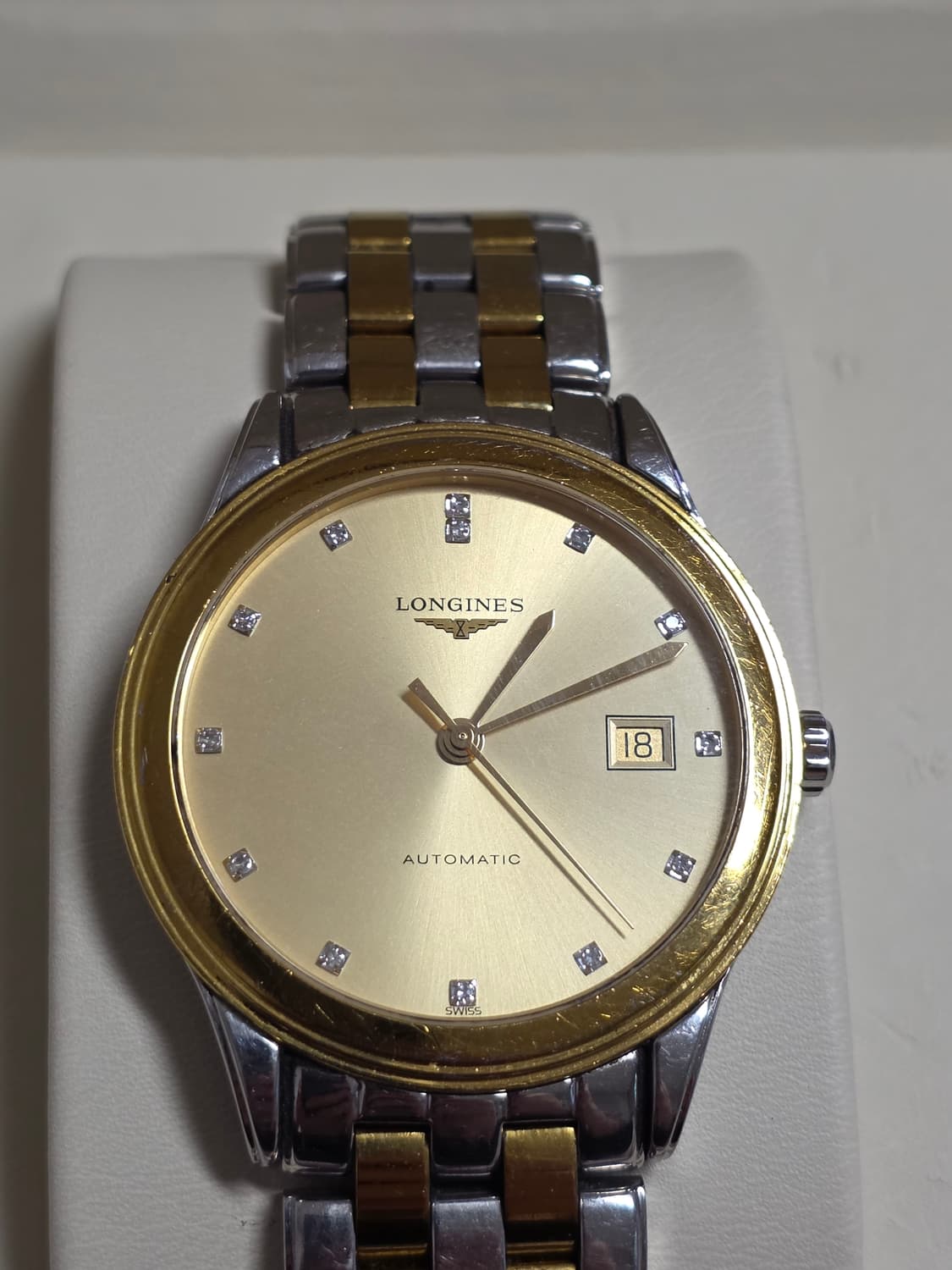 론진 금장 콤비 다이아 오토매틱 시계 상품이미지1