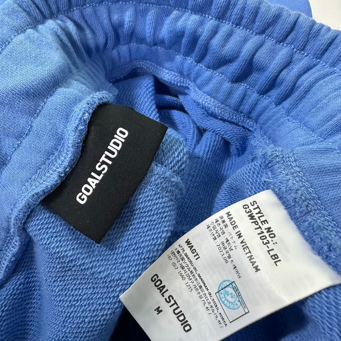 M-L 골스튜디오 스카이블루 기본로고 루즈핏 스웻코튼 조거팬츠 상품이미지3