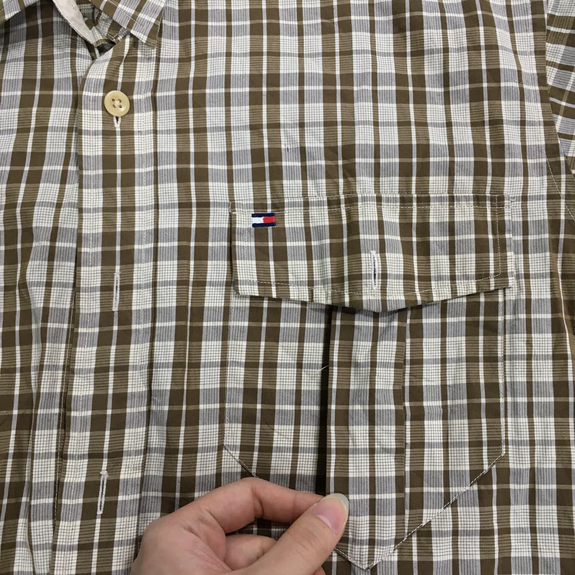 투티/A10 TOMMY HILFIGER 체크 셔츠 브라운 패턴 아메카지 상품이미지4