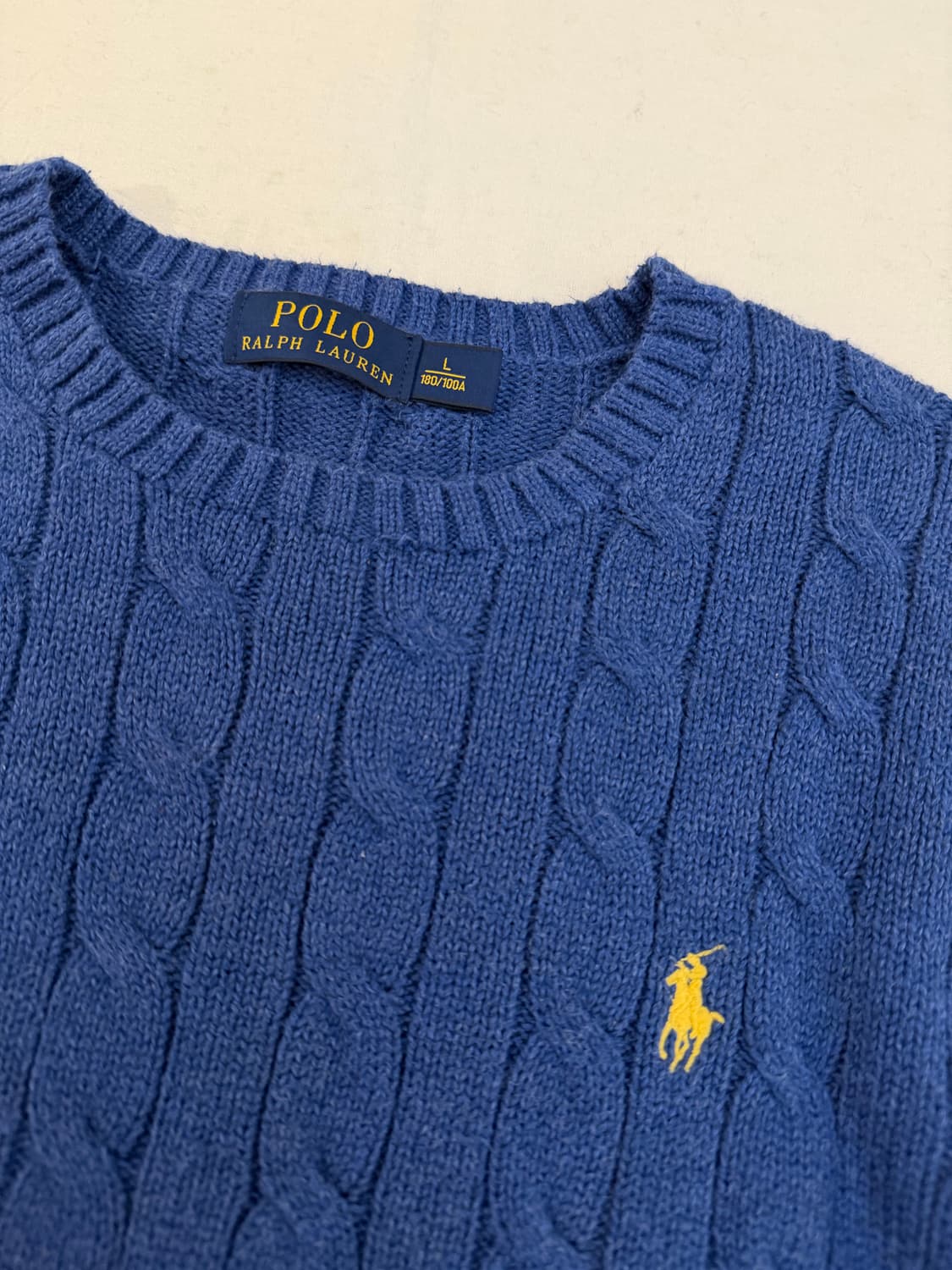 폴로 랄프로렌 꽈배기 케이블 니트 블루 상품이미지2