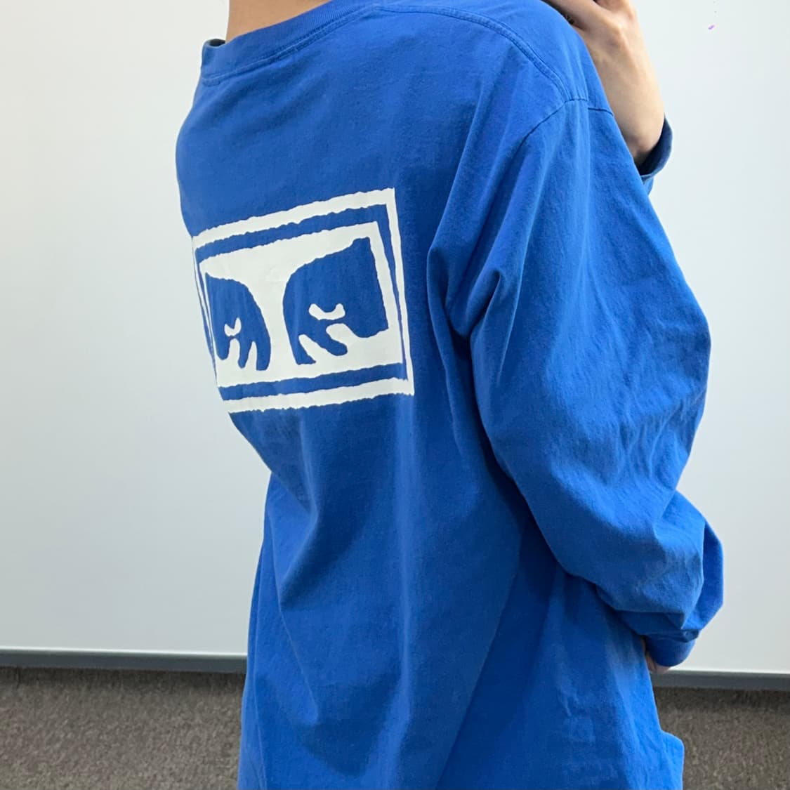Obey 오베이 페이스아이콘 빅로고 딥블루 롱슬리브 상품이미지2