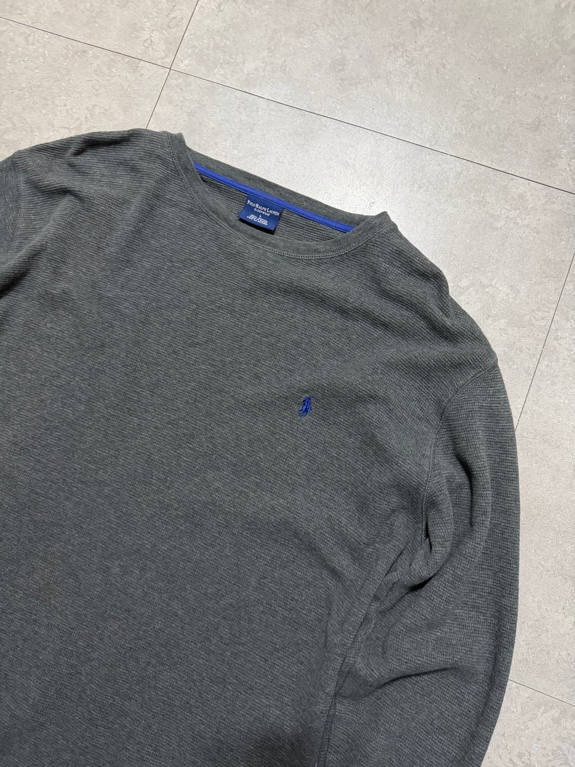 00s 랄프로렌폴로  딥그레이 와플코튼 빈티지 롱슬리브 티셔츠  109s 상품이미지2