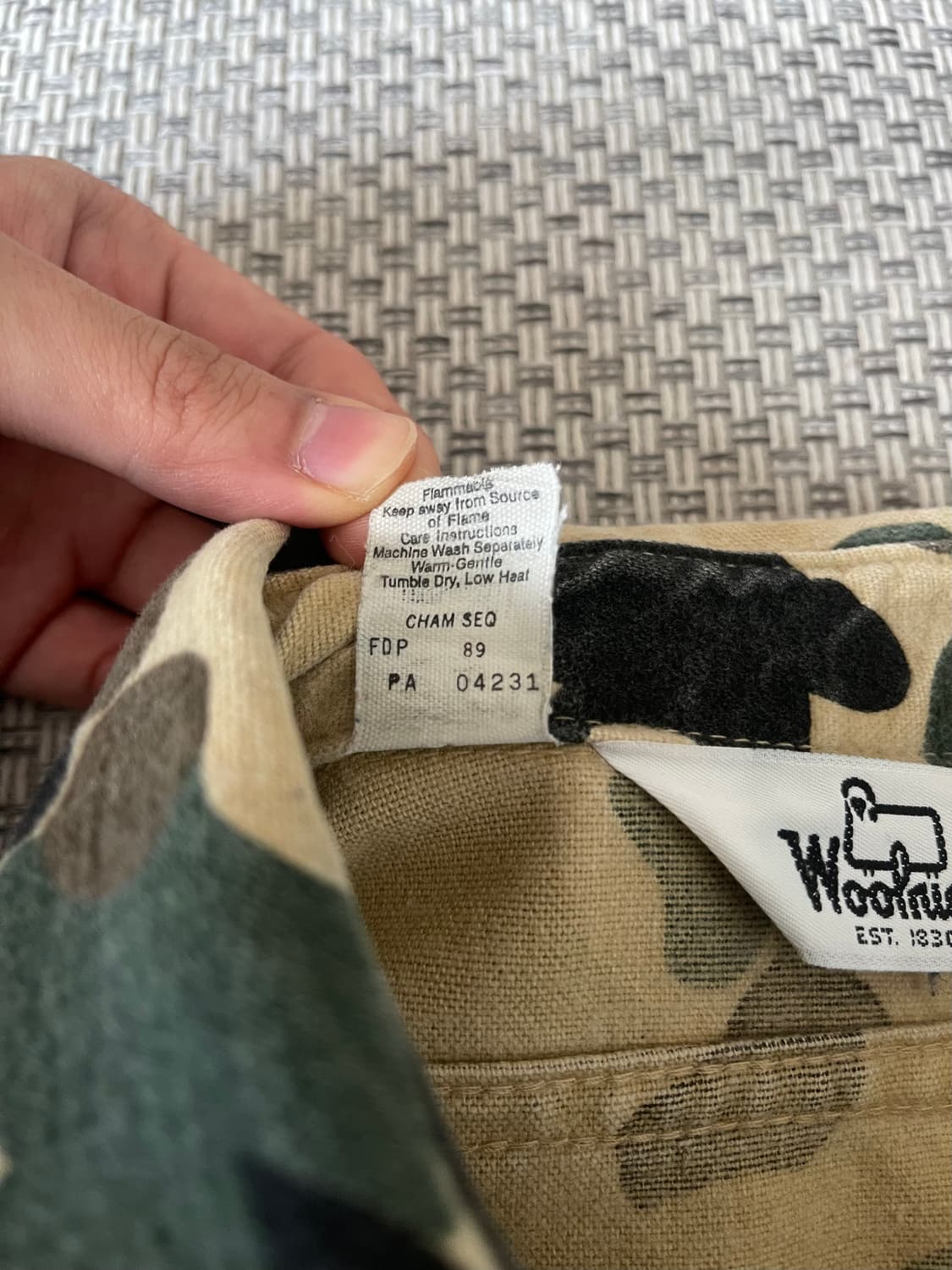 WOOLRICH 90s Duck Camo Hunting Shirt S  상품이미지6