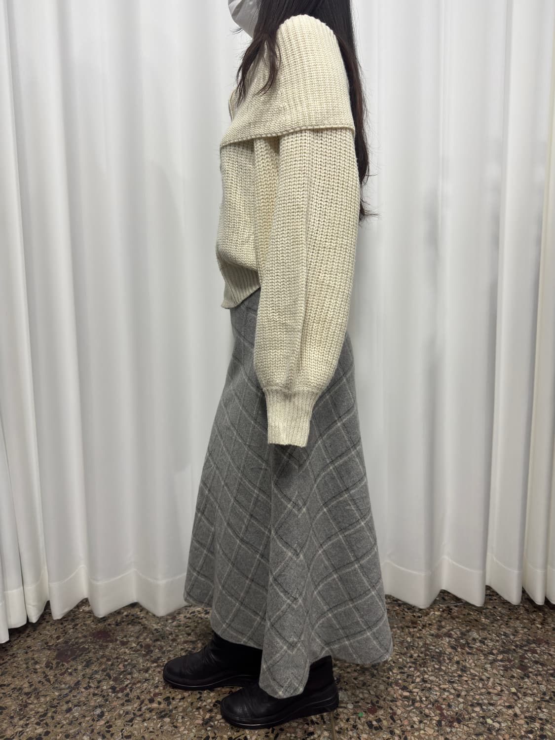 milles check long skirt 상품이미지3