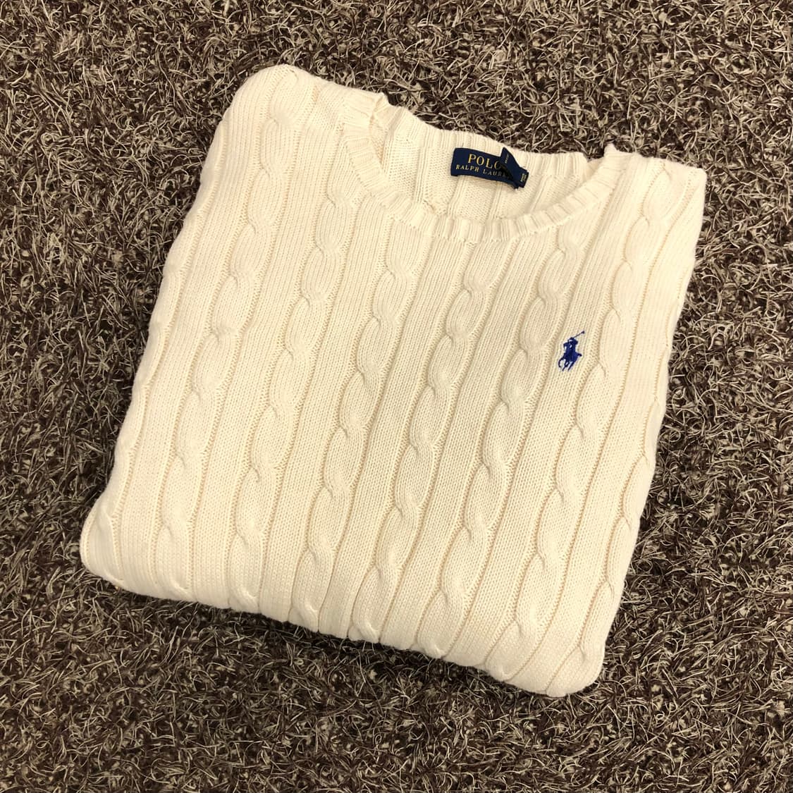 폴로 랄프로렌 여성 아이보리 케이블 니트 상품이미지1