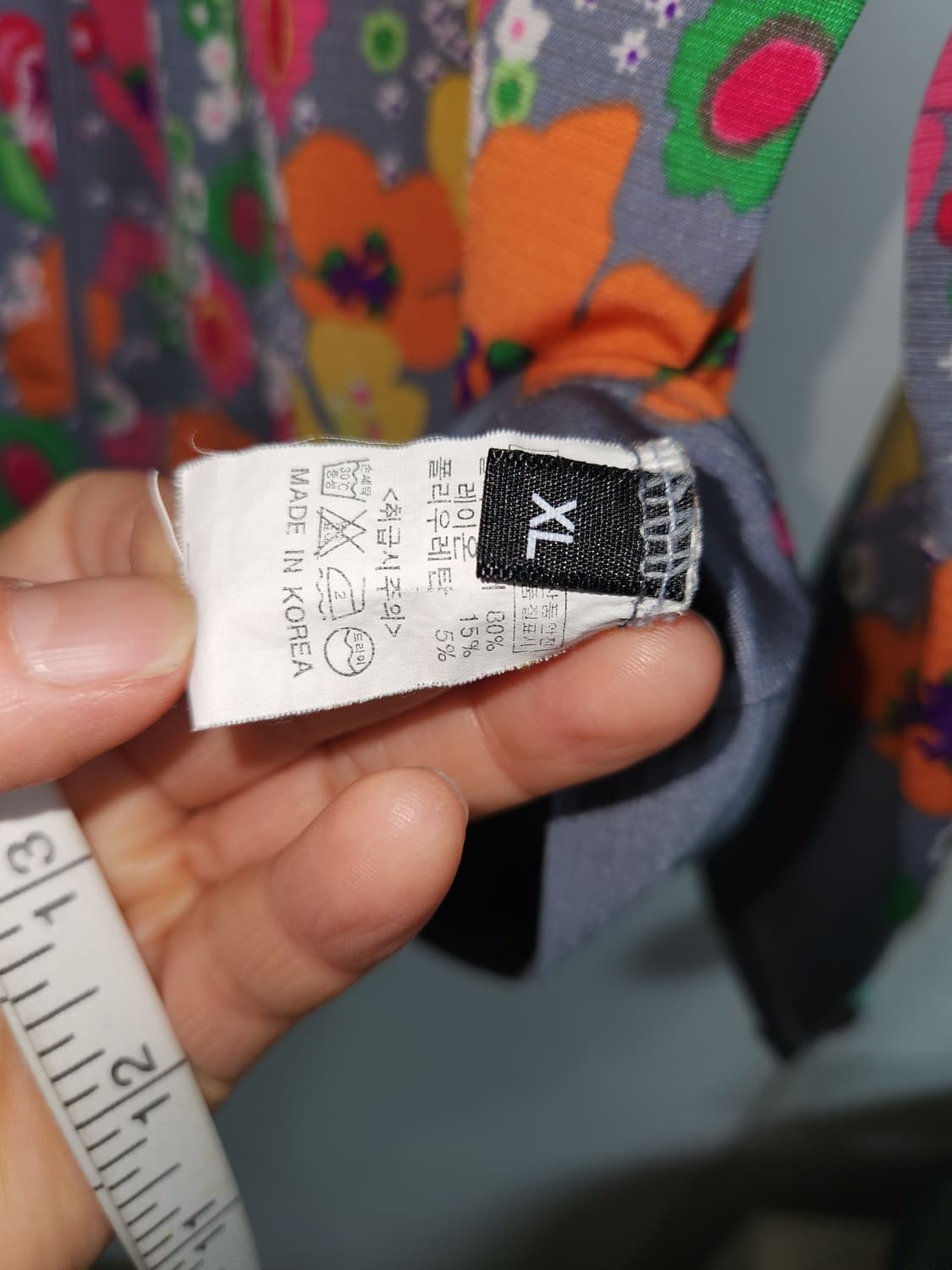 플라워 프린팅 집업 점퍼 XLXL 사이즈 플라워 프린팅 집업 점퍼입니다. 상품이미지4