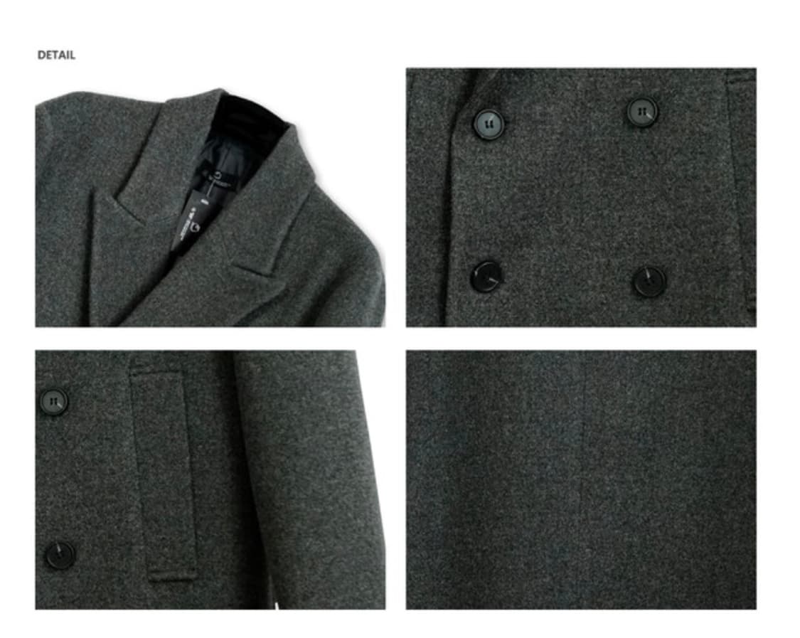 아날로그샵 그레이 더블 롱코트 상품이미지3