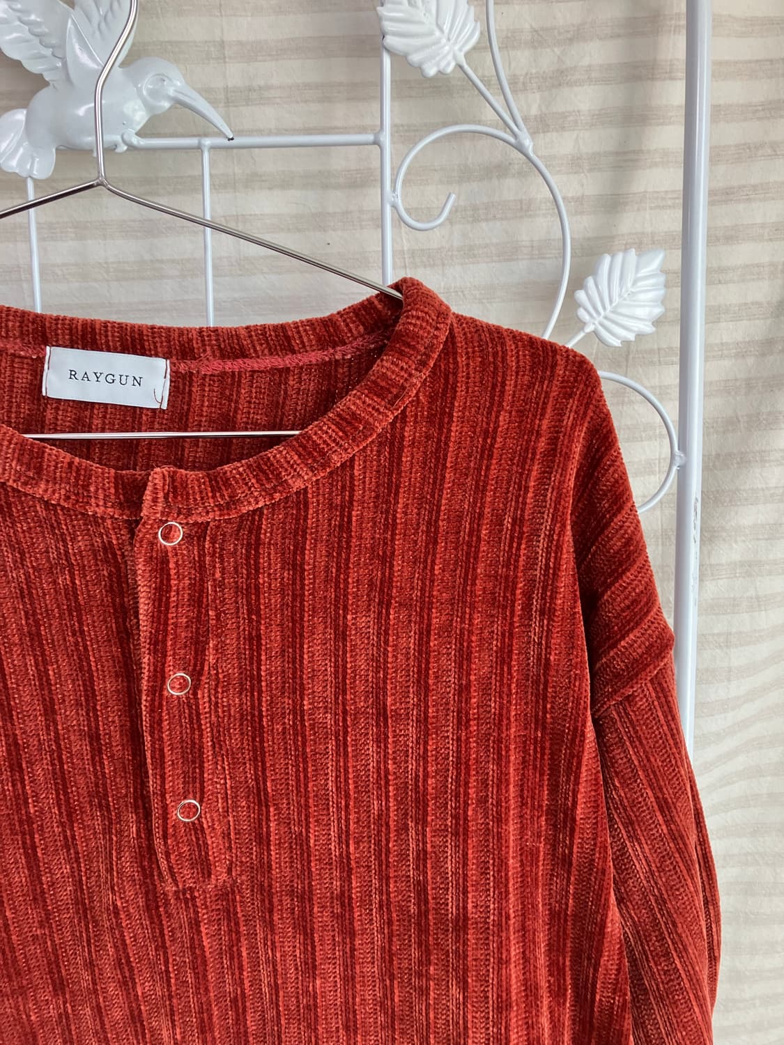 빈티지 벨벳 오렌지 트임 니트 y2k 스트릿 갸루 펑키 일본빈티지539  상품이미지3